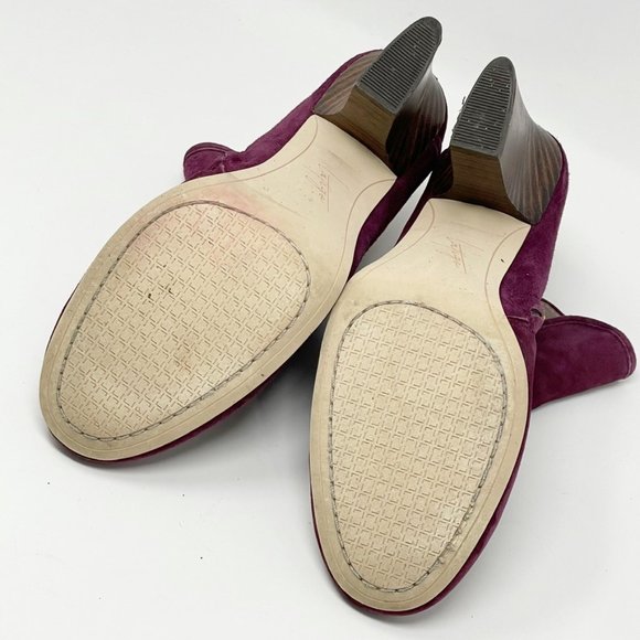 Latigo Womens Maroon Suede Leather Side Zip Heel Bootie "Ganet" Size 8.5 - Picture 11 of 11